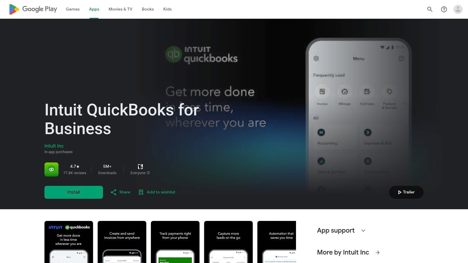 Screenshot from https://play.google.com/store/apps/details?id=com.intuit.quickbooks&hl=en_US