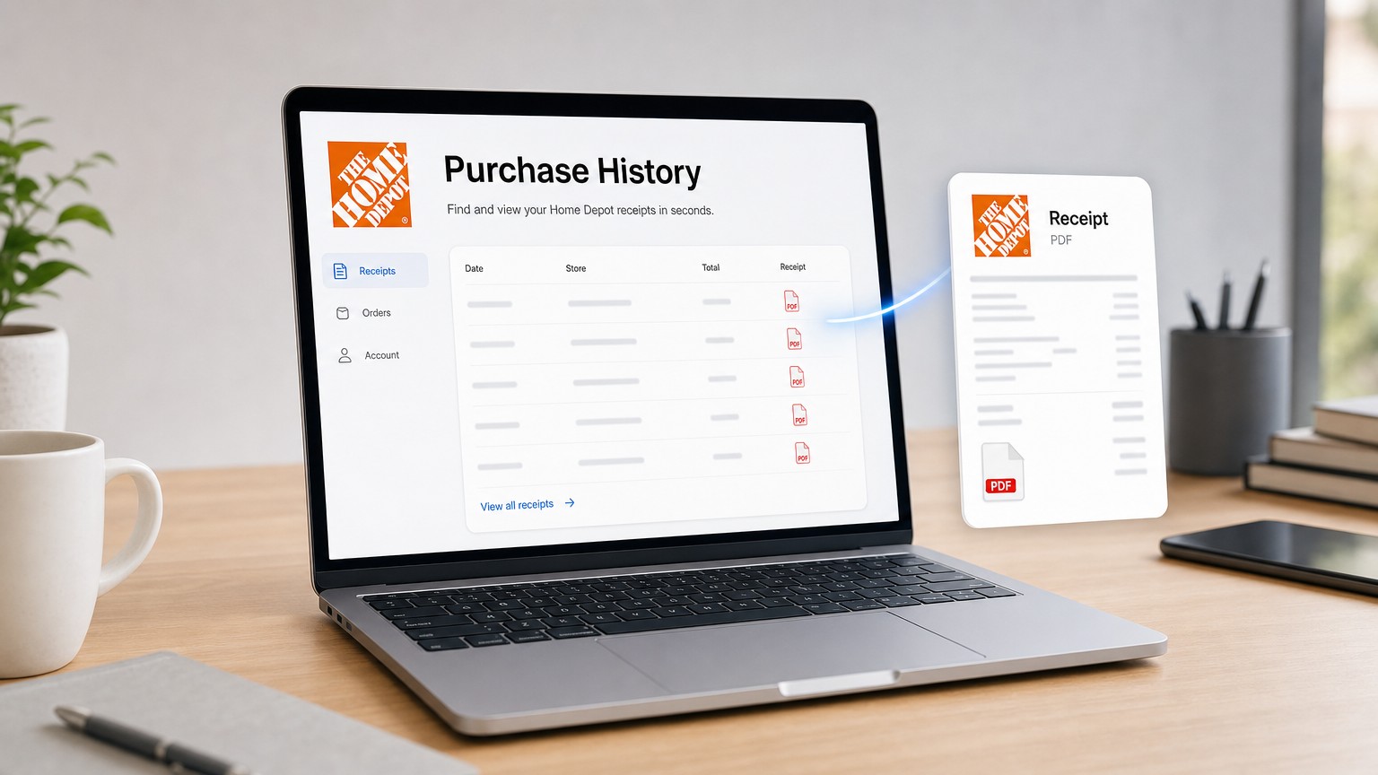 Home Depot Receipt Lookup: Purchase History, Store Desk & PDF